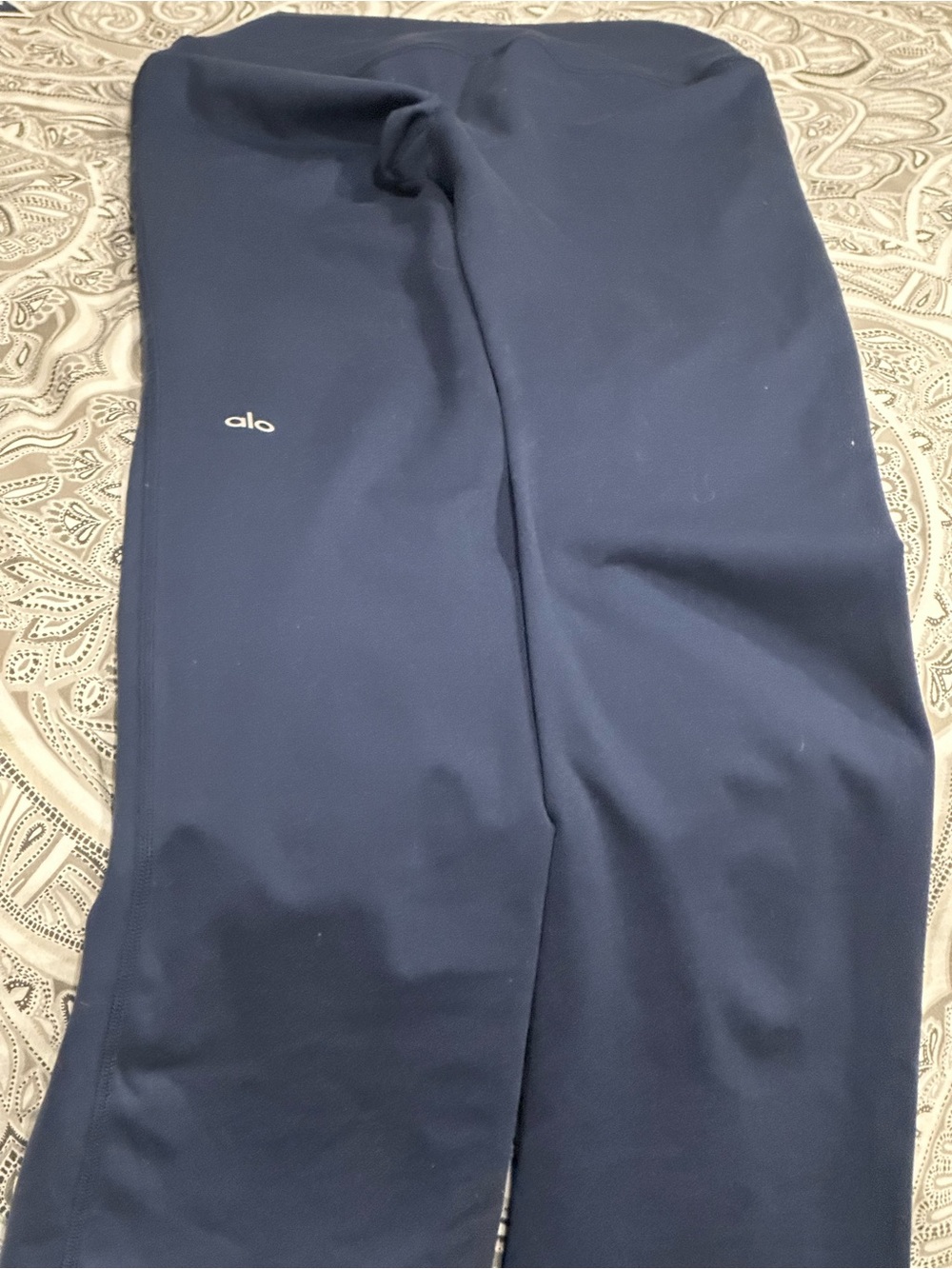 ALO Yoga Navy Leggings with Subtle Logo